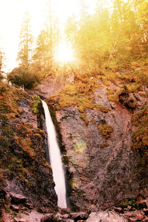 Waterfall in mountains. Nature conceptual image.の写真素材