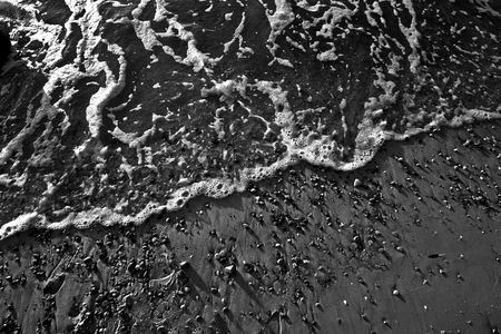 Sea ocean waves in black and white colors.の写真素材