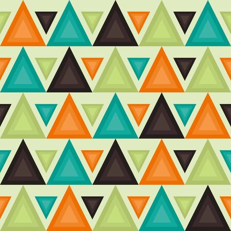 Seamless retro pattern with triangles. Geometric background in vintage colors. Endless texture can...