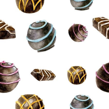 Seamless pattern with chocolates.の写真素材