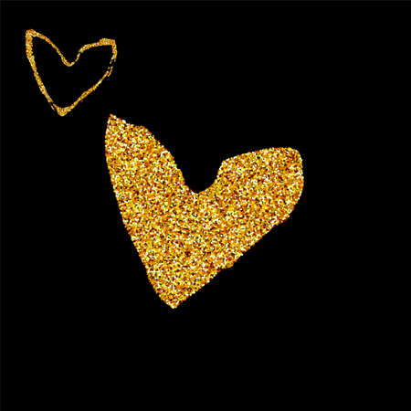 Vector illustration of golden heart.のイラスト素材