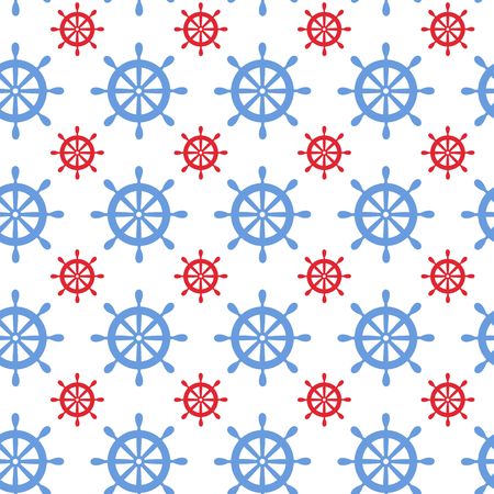 Vector seamless background with sea helm. Endless pattern on the marine theme