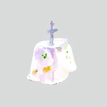 Watercolor easter cake. It can be used for card, postcard, easter card.の写真素材