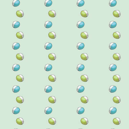 Seamless hand draw pattern with baby rattle