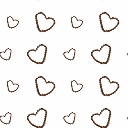 Coffee seamless background, is isolated on a white.の写真素材