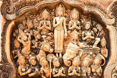 thai traditional in the outside of thai tample の写真素材