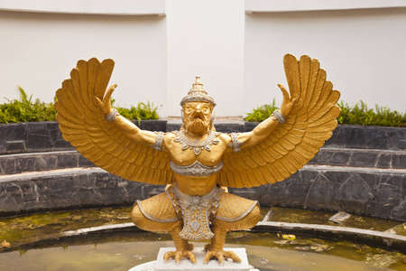 Gold Garuda on water のeditorial素材