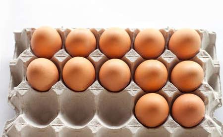 Egg pack on white background