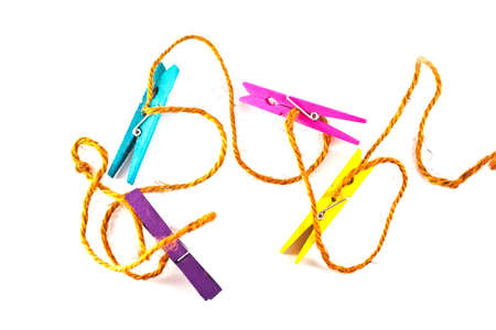 Wood clip on white backgroundの写真素材