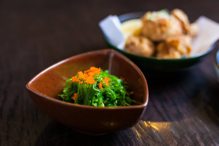 Seaweed salad Japanese foodの写真素材