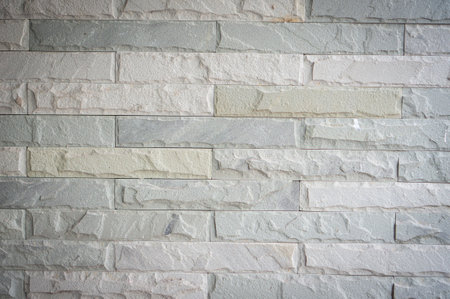 White brick wall texture background. Stone wall pattern. White brick wall texture backgroundの写真素材