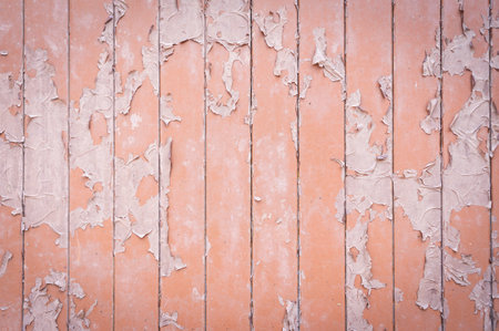 Wooden background with peeling paint. Vintage style toned.の写真素材