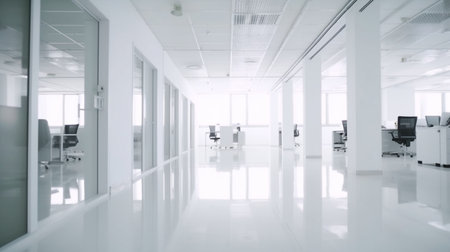 Background options include a white open office space. Generative AIの素材