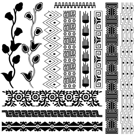 Vector image of ancient american pattern on whiteのイラスト素材