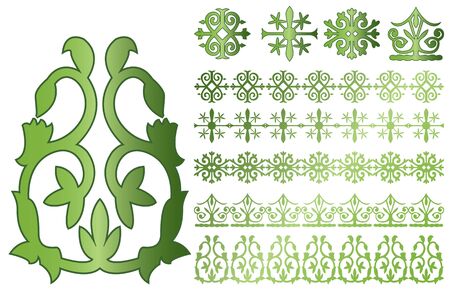 Vector Caucasus ornaments on whiteのイラスト素材