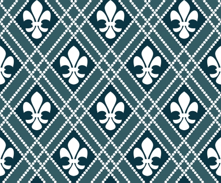 fleur de lis seamless patternのイラスト素材