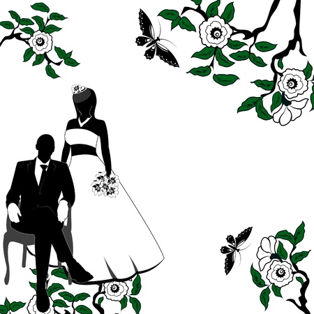 Vector of Wedding card invitation on whiteのイラスト素材