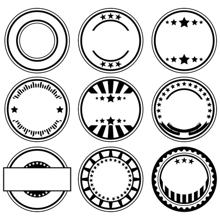 Vector set of empty rubber stamps with space for textのイラスト素材