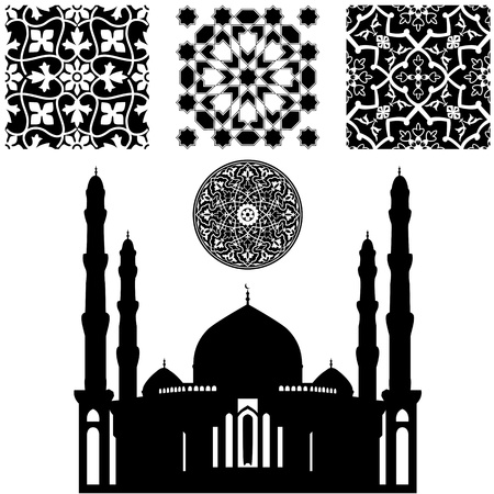 Vector of different Islamic pattern on white backgraundのイラスト素材