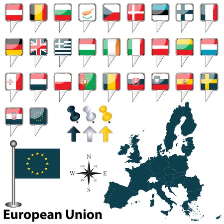 Vector of European Union with 28 members with Croatiaのイラスト素材