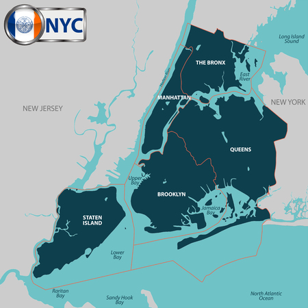 Vector map of boroughs of New York Cityのイラスト素材