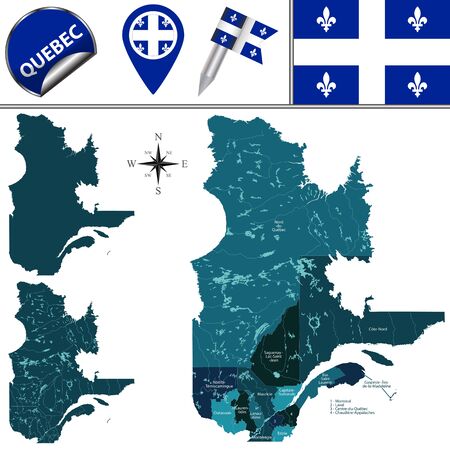 Vector map of regions of Quebec, Canadaのイラスト素材