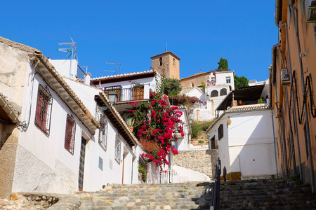 Photo of Sacromonte neighbourhood in a historic center of Granada city, Andalusia region, Spain.の写真素材