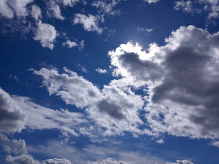 Photo of white clouds in a blue sky