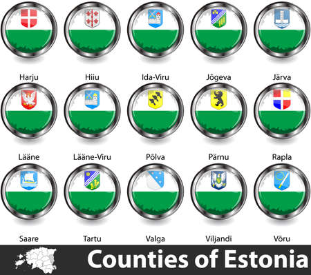 Flags of counties of Estonia. Vector imageのイラスト素材