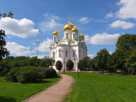 Catherine Cathedral is an Orthodox church in Pushkin or Tsarskoye Selo, St Petersburg city, Russiaのeditorial素材