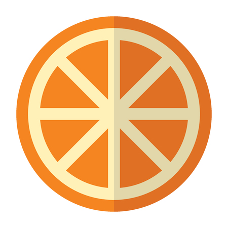 Sliced orange isolated on white background. Flat design. Vector illustration. EPS 8, no transparencyのイラスト素材
