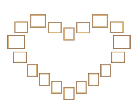 Picture photo frames vector heart shapeのイラスト素材