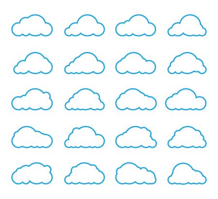 Vector illustration of clouds collectionのイラスト素材