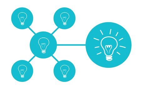 BULB ICON WITH IDEA CONCEPTのイラスト素材