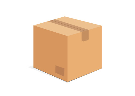 Cardboard Box on White background. vectorのイラスト素材