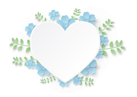 Flora heart shape on white background. vectorのイラスト素材