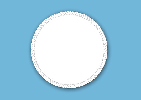 Rope drawn Frame on blue background. vectorのイラスト素材