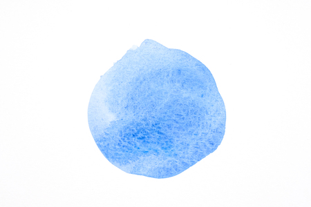 Abstract blue watercolor on paper textureの写真素材