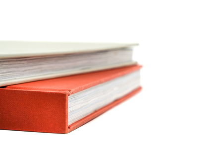 Blank cover gray book and orange book on white background