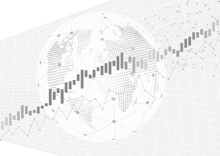 Candle stick graph chart illustrationのイラスト素材