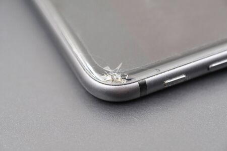 Black broken smartphone display, Mobile edge
