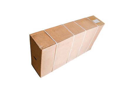 Big cardboard box on white backgroundの写真素材