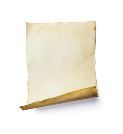 Torn old paper on white background