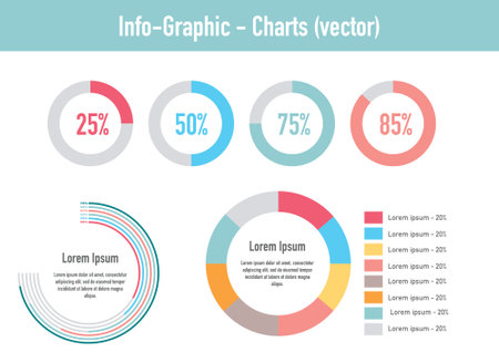 Detail info graphic vector illustration. Information Graphics charts and diagram elementsのイラスト素材