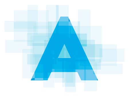 Double exposure alphabet on white background. Vector illustration. Blue color double exposure background.のイラスト素材