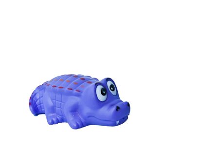 crocodile toy isolate on white backgroundの写真素材
