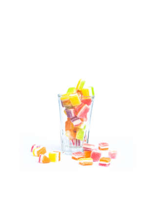 small dry jelly with sugar in glassの写真素材