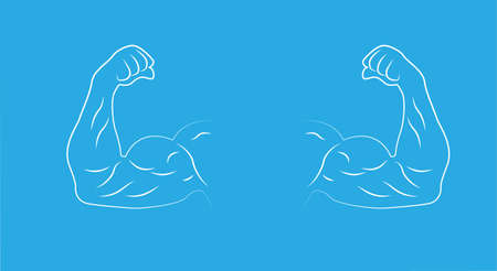 Biceps muscle outline concept illustrationのイラスト素材
