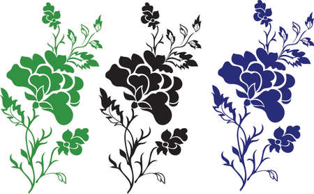 Vertical flower pattern rose tattooのイラスト素材