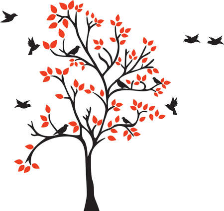 Tree Of life Silhouette Design wall artのイラスト素材